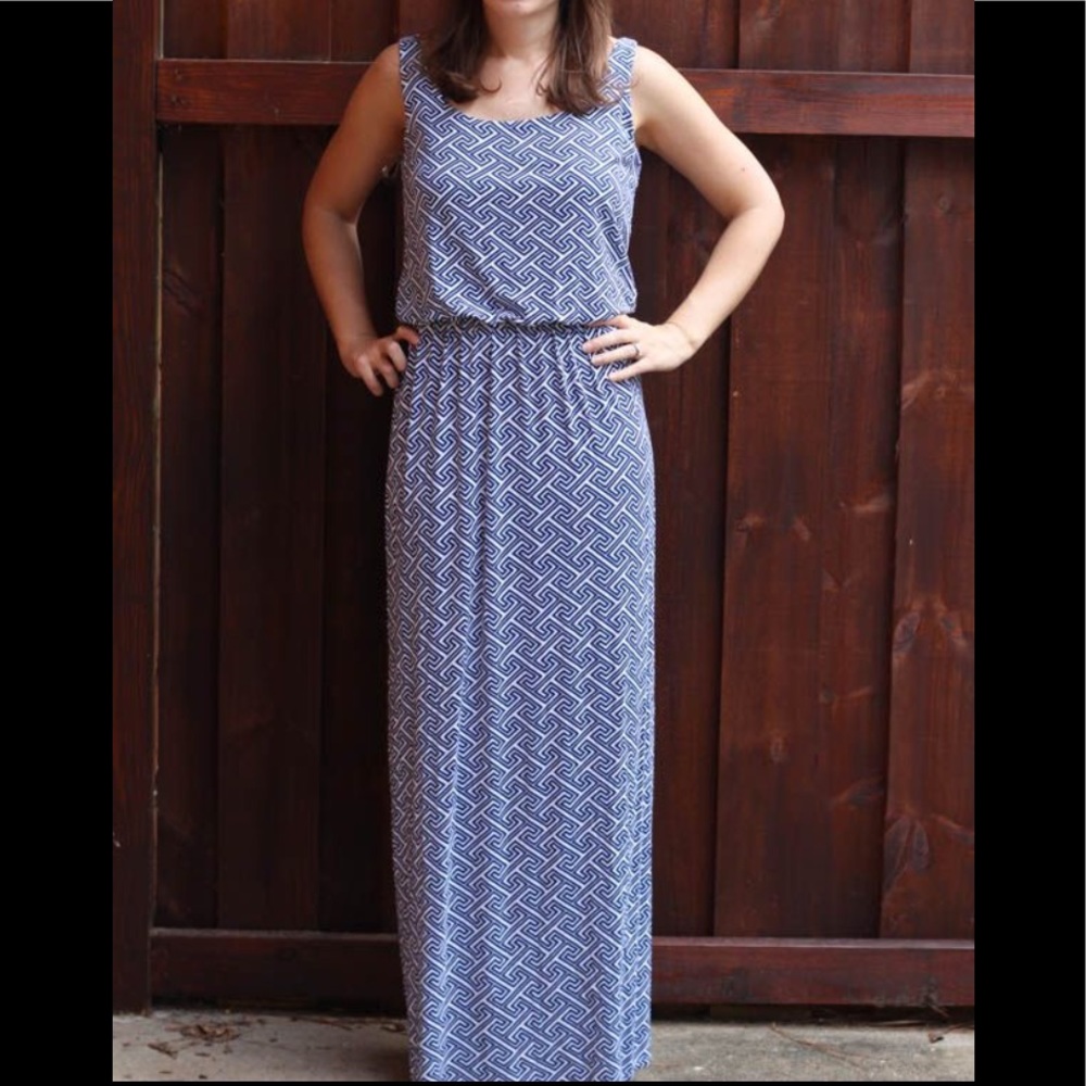 Pixley Laurel Maxi dress (navy/white)